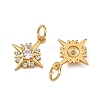 Brass Micro Pave Clear Cubic Zirconia Charms KK-F941-40A-G-2