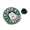 Coffee Cat Alloy Enamel Brooch JEWB-C023-13D-EB-3