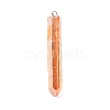 Electroplated Natural Quartz Pendants G-P315-B01-12P-1