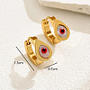 Fashionable Classic Stainless Steel Teardrop with Evil Eye Hoop Earrings DM1893-5