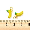 Banana Rack Plating Brass Enamel Charms KK-Q804-02G-3