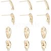 SUPERFINDINGS 12Pcs 2 Style Brass Stud Earring Findings KK-FH0004-95-1