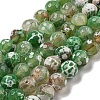 Faceted Natural Fire Crackle Agate Beads Strands G-F447-12mm-N04-2