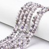Electroplate Opaque Glass Beads Strands X-EGLA-A034-P6mm-F17-1