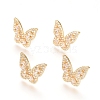 Brass Micro Pave Clear Cubic Zirconia Stud Earrings EJEW-L224-44G-1