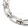 304 Stainless Steel Oval Link Chain Bracelets for Women BJEW-B092-08P-01-2