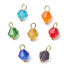 7Pcs Imitation Austrian Crystal Glass Pendants PALLOY-JF02910-01-1