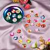 50Pcs Flower Printed Glass Cabochons GGLA-SZ0001-18-4