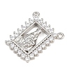 Brass Micro Pave Clear Cubic Zirconia Pendants KK-CBA6A75-48C-P-2