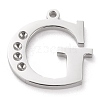 Tarnish Resistant 304 Stainless Steel Letter Pendant Rhinestone Settings STAS-J028-01G-1