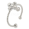 304 Stainless Steel Crystal Rhinestone Cuff Rings for Women RJEW-G338-03P-4