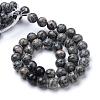 Natural Black Silk Stone/Netstone Bead Strands G-R412-23-10mm-2