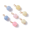 Natural & Dyed White Jade Wire Wrapped Pendants PALLOY-JF01146-1