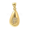 Rack Plating Brass Micro Pave Cubic Zirconia Pendants KK-L226-102G-F-1