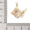 Brass Micro Pave Clear Cubic Zirconia Pendants KK-S388-10G-3