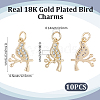 10Pcs Brass Micro Pave Clear Cubic Zirconia Pendants KK-BBC0024-49-2