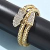 Snake Alloy Rhinestone Bangles for Women LS-BJEW-G085-01G-02-3