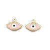 Light Gold Plated Alloy Enamel Pendants ENAM-T009-87D-01-2