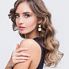 ANATTASOUL 2 Pairs 2 Colors Retro Two Tone Alloy Flat Round Dangle Earrings for Women EJEW-AN0002-40-4