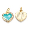 Brass Micro Pave Clear Cubic Zirconia Pendants ZIRC-M115-43G-3