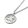 Non-Tarnish 304 Stainless Steel Double Layer Pendant Necklaces NJEW-D047-05P-2