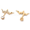 304 Stainless Steel Rhinestone Heartbeat Connector Charms STAS-Q340-04G-02-2