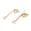 Rack Plating knot Brass Micro Pave Clear Cubic Zirconia Stud Earrings EJEW-H016-10G-2