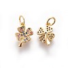 Brass Micro Pave Cubic Zirconia Charms ZIRC-E161-24G-1