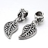 Leaf Large Hole Alloy European Dangle Charms MPDL-L010-07-1