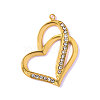 304 Stainless Steel Rhinestone Pendants STAS-OY016-57G-1