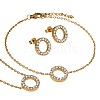 Ring 304 Stainless Steel Rhinestone Pendant Necklaces & Link Bracelets & Stud Earrings Sets WG32AA8-01-2