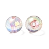 UV Plating Transparent Rainbow Iridescent Acrylic Beads OACR-F004-01A-3