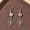 304 Stainless Steel Rhombus Dangle Earrings Hand Polished EJEW-Z129-12G-01-1