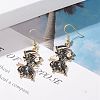 Alloy Enamel Plague Doctor/Crow with Sickle Dangle Earrings EJEW-JE04875-05-3