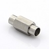 304 Stainless Steel Matte Surface Magnetic Clasps with Glue-in Ends STAS-O042-A-18-3