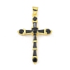 Cross Rack Plating Brass Cubic Zirconia Pendants KK-Z053-13G-02-1