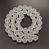 Frosted Transparent Round Glass Beads Strands X-FGLA-P002-10mm-03-1