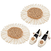 Flower Rattan Woven Shoe Decorations AJEW-WH0518-95-1