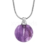 Natural Amethyst Perfume Bottle Pendant Necklace PW-WGD45C6-07-1