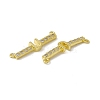 Rack Plating Brass Micro Pave Clear Cubic Zirconia Connector Charms KK-C007-37G-U-3