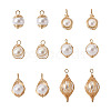 Spritewelry 24Pcs 6 Style ABS Plastic Imitation Pearl Wire Wrapped Pendants KK-SW0001-07-11