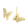 Rack Plating Brass Micro Pave Clear Cubic Zirconia Stud Earrings for Women EJEW-M260-13G-A-2