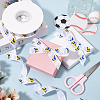 25 Yards Sport Ball Theme Printed Polyester Grosgrain Ribbon OCOR-WH20002-03B-03-4
