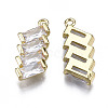 Brass Inlaid Clear Cubic Zirconia Pendants ZIRC-S069-029G-2