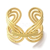 Vacuum Plating 201 Stainless Steel Oval Knot Open Cuff Rings for Women RJEW-C092-08G-2