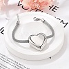 304 Stainless Steel Heart Links Bracelets BJEW-C089-12P-2