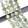 Ombre Effect Dyed Transparent Crackle Glass Beads Strands GLAA-Q111-8MM-02-1