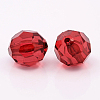 Faceted Round Transparent Acrylic Beads DB14mmC04-1