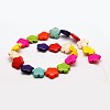 Flower Synthetic Turquoise Beads Strands TURQ-I021-15mm-02-2