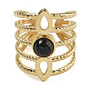 Natural Black Onyx Finger Rings RJEW-U027-08G-08-2